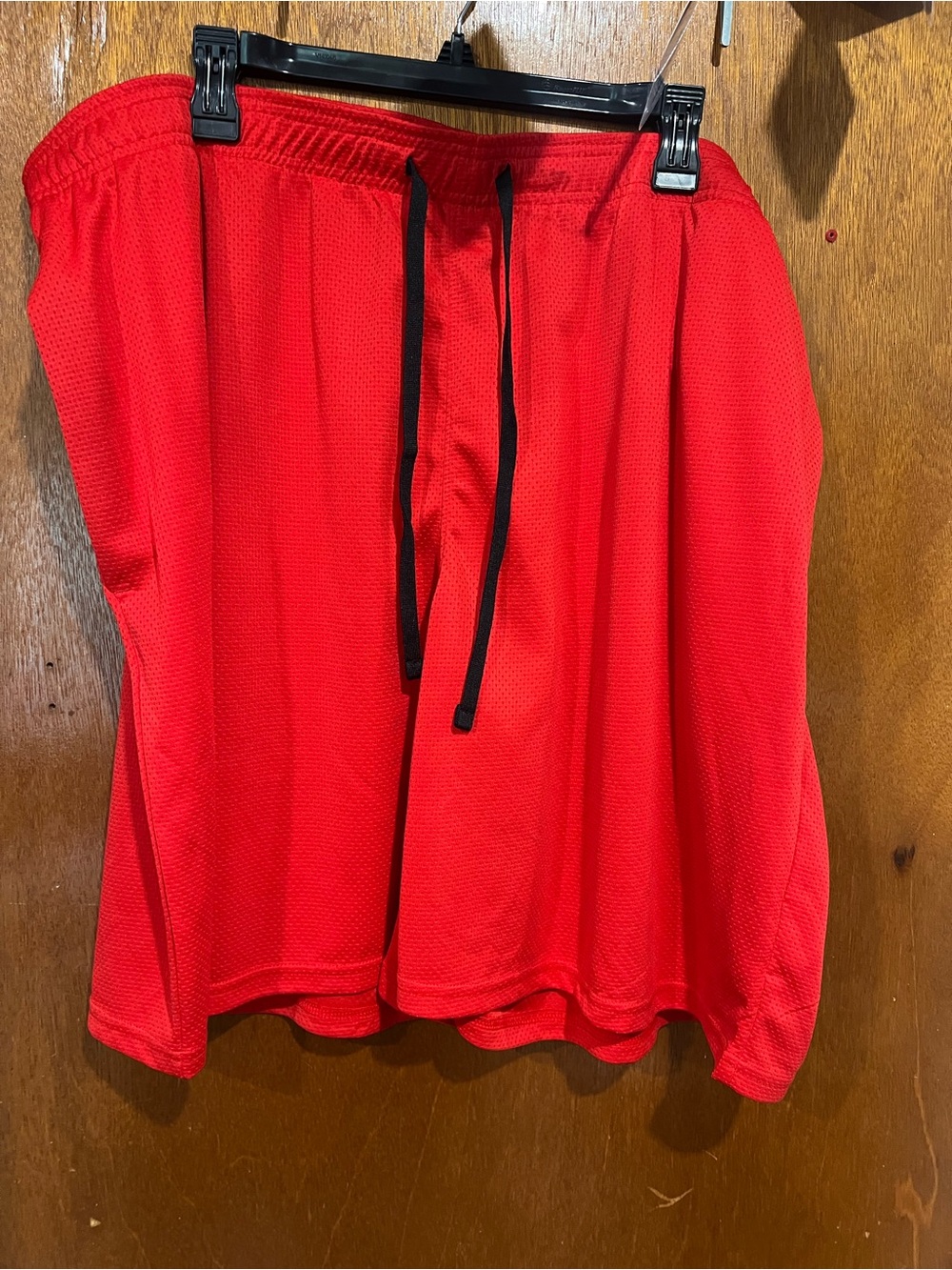 Under Armour Red Athletic Mesh Shorts with Black Drawstring